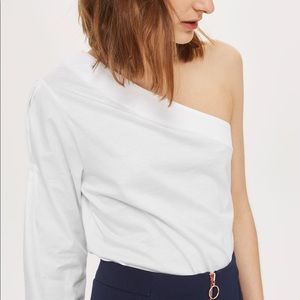 Topshop Tops - Topshop One Shoulder Blouse in Black Topshop Tops - Topshop One Shoulder Blouse in Black